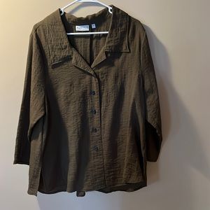 Habitat hunter green linen shirt